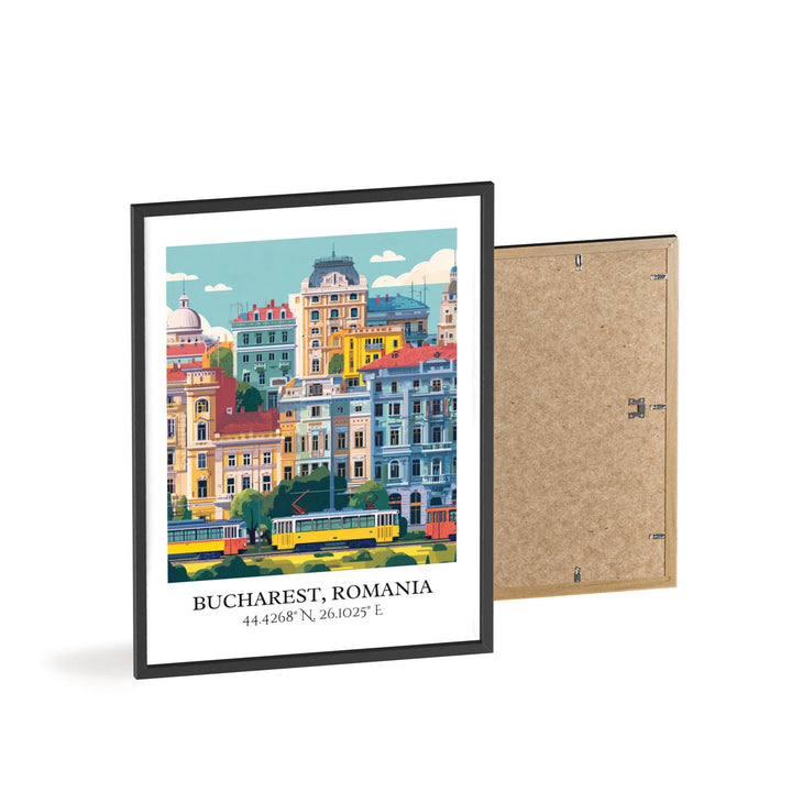 Bucharest Art, Bucharest Retro Travel Art, Bucharest Romania Home Decor, Romania Gift, Romania Travel Art, Travel Prints, Housewarming Gift