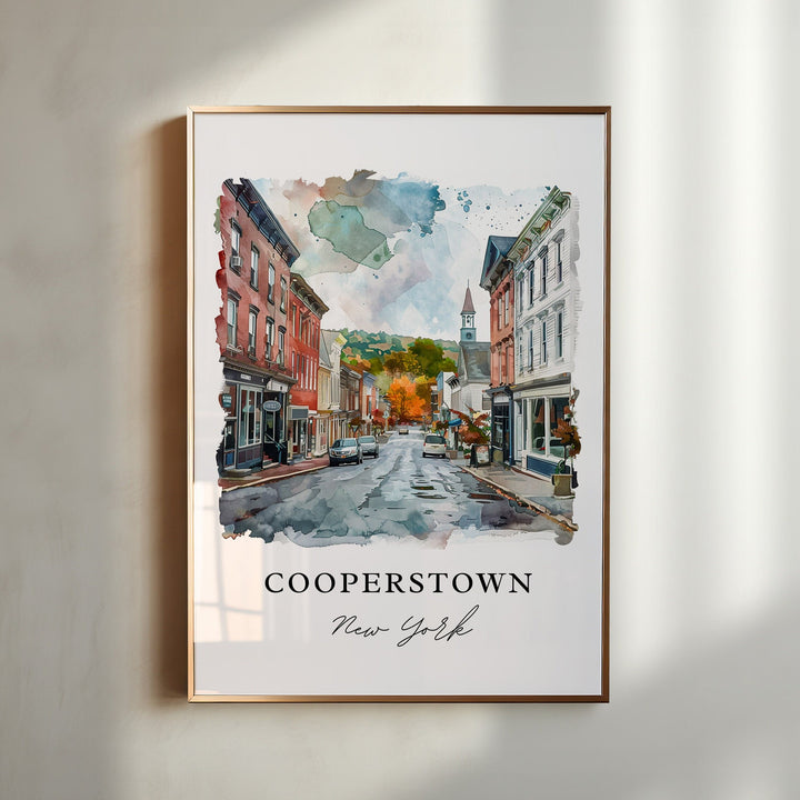 Cooperstown NY Wall Art, Cooperstown Print, Baseball Hall of Fame Art, Cooperstown NY Gift,