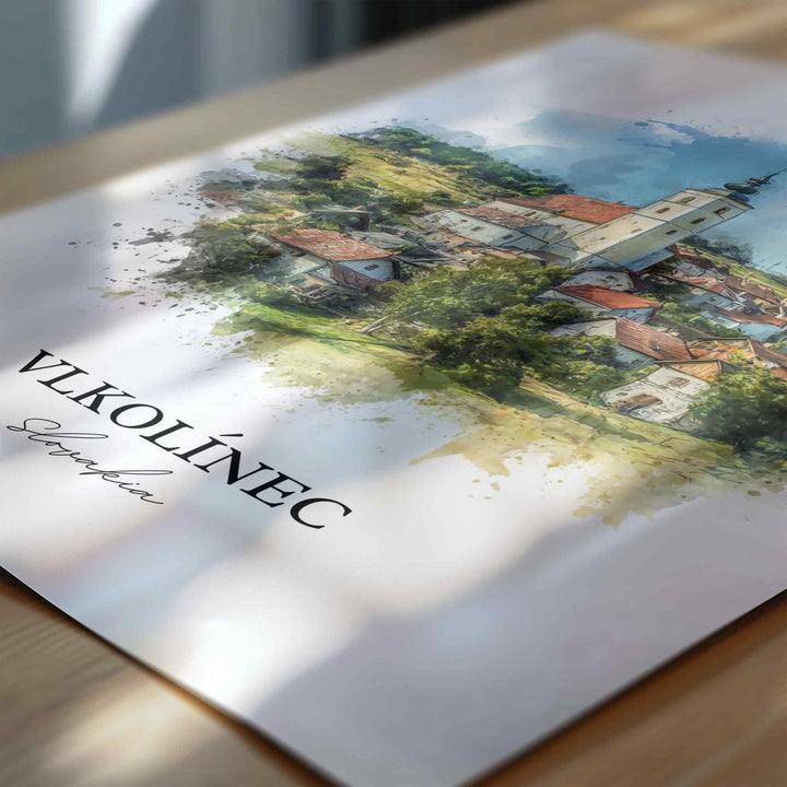 Vlkolinec, Slovakia – Watercolor Art Print