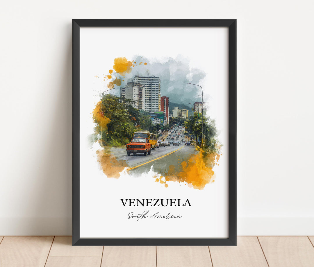 Venezuela Wall Art, Venezuela Print, Venezuela Watercolor Art, Venezuela Gift, Travel Print, Travel Poster, Housewarming Gift