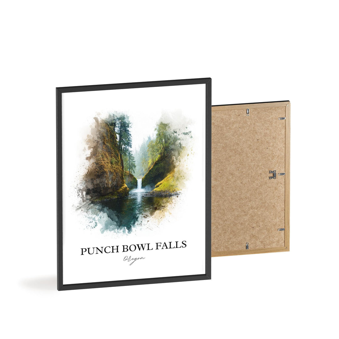 Punch Bowl Falls Wall Art, Columbia River Gorge Print, Oregon Art, Punch Bowl Falls Gift, Travel Print, Travel Poster, Housewarming Gift