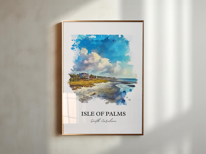 Isle of Palms SC Wall Art, Charleston SC Print, South Carolina Artwork, Isle of Palms Gift, Travel Print, Travel Poster, Housewarming Gift