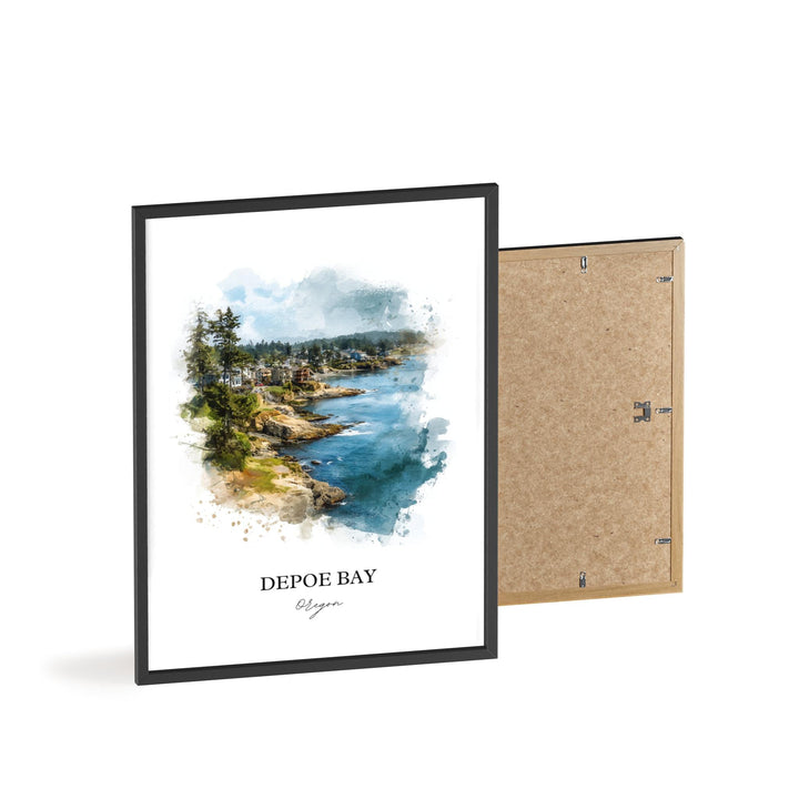Depoe Bay, Oregon – Watercolor Art Print