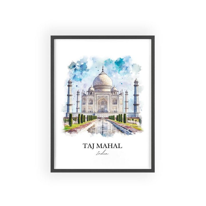 Taj Mahal Wall Art, Agra India Print, India Watercolor Art, Taj Mahal Gift, Travel Print, Travel Poster, Housewarming Gift