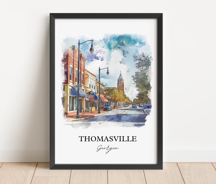 Thomasville GA Wall Art, Thomas County GA Print, Georgia Watercolor Art, Thomasville Gift, Travel Print, Travel Poster, Housewarming Gift