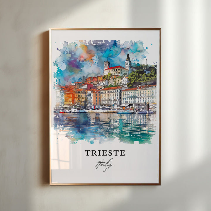 Trieste Italy Wall Art, Trieste Print, Trieste Italy Watercolor, Trieste Italia Gift,