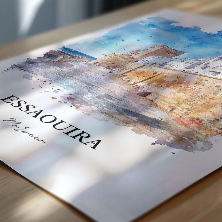 Essaouira Wall Art, Essaouira Print, Morocco Watercolor Art, Essaouira Gift, Travel Print, Travel Poster, Housewarming Gift