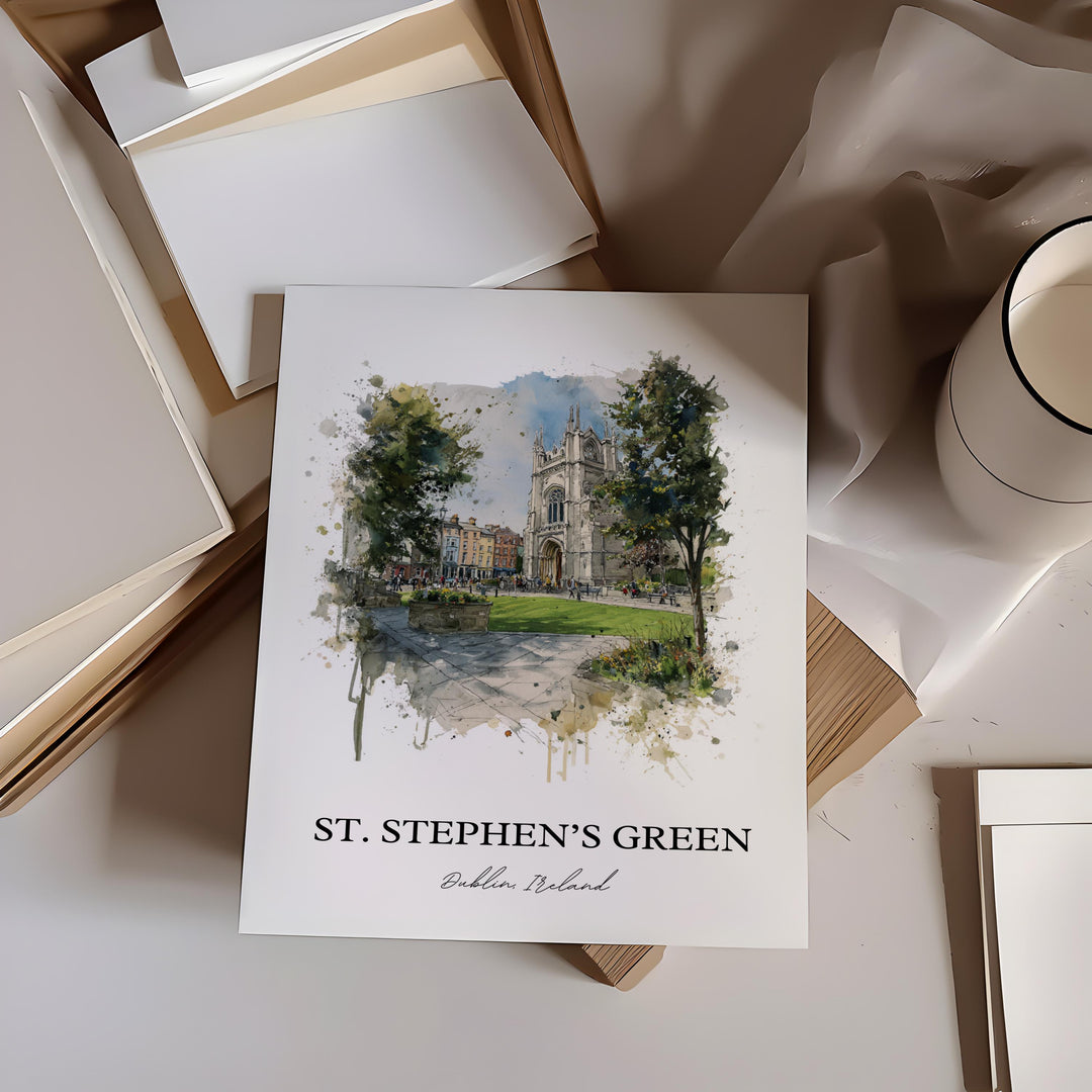 St. Stephen's Green, Ireland – Watercolor Art Print