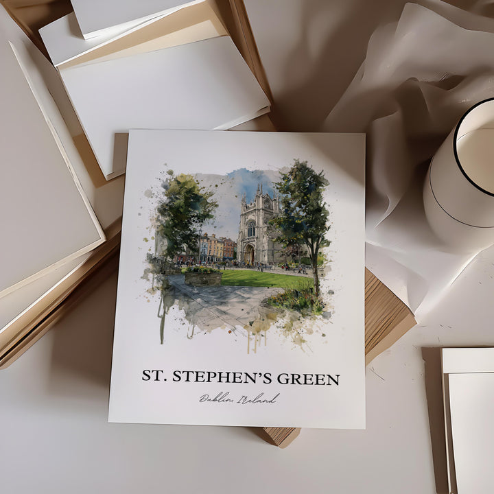 St. Stephen's Green, Ireland – Watercolor Art Print