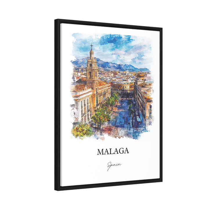Malaga Spain Wall Art, Southern Spain Print, Andalusia Watercolor Art, Malaga Gift, Travel Print, Travel Poster, Housewarming Gift