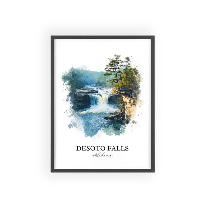 Desoto Falls Wall Art, Desoto Falls Print, Alabama Watercolor Art, Desoto Falls Gift, Travel Print, Travel Poster, Housewarming Gift