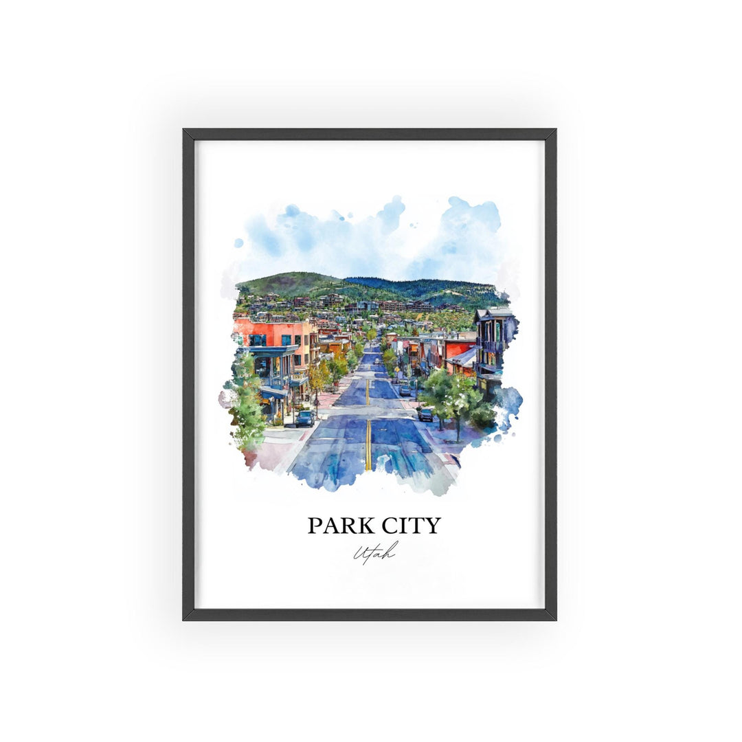 Park City, Utah, USA – Watercolor Art Print