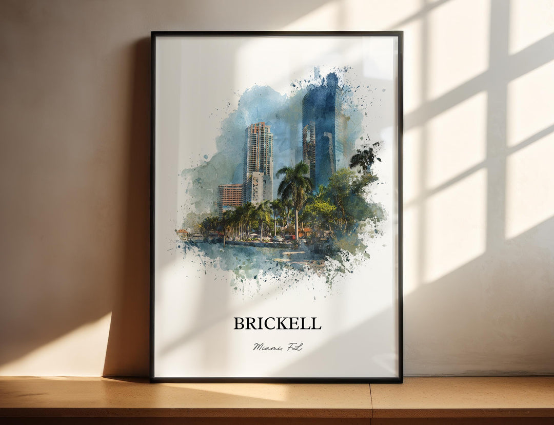 Brickell, Florida – Watercolor Art Print