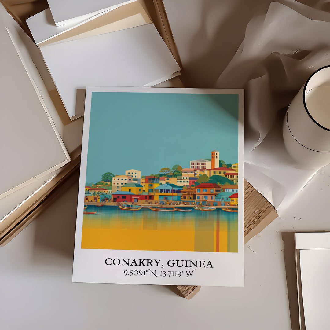 Conakry Wall Art, Conakry Guinea Print, Guinea Watercolor Art, Guinea Gift, Guinea Africa Travel Print, Travel Poster, Housewarming Gift