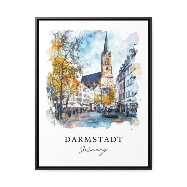 Darmstadt Germany Wall Art, Darmstadt Print, Frankfurt Watercolor Art, Dramstadt Gift,