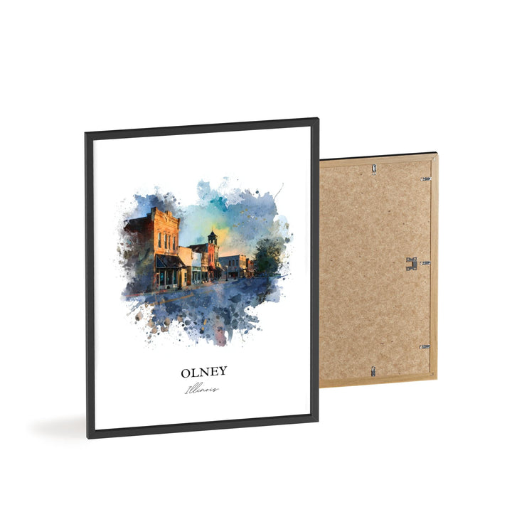 Olney, Illinois – Watercolor Art Print