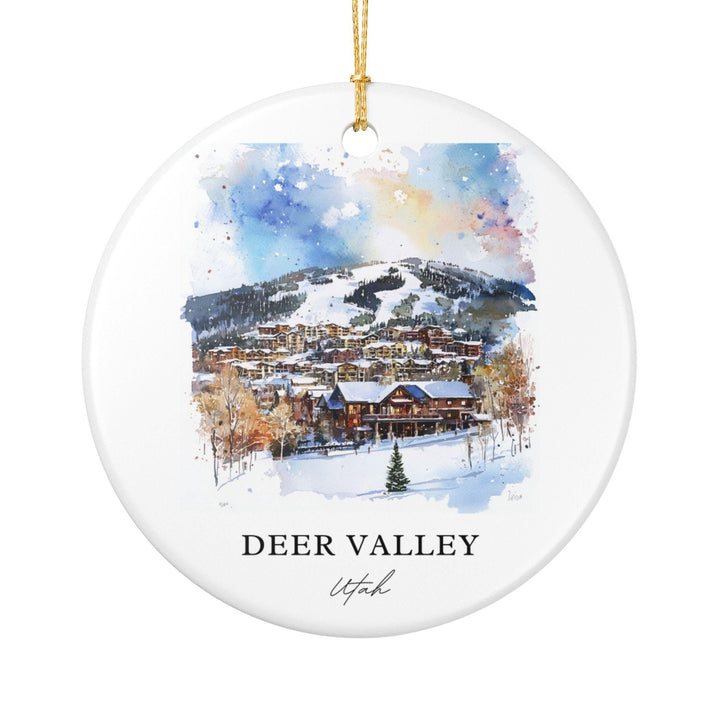 Deer Valley Ornament: Unique Deer Valley Utah Souvenir, Deer Valley UT Xmas Decor, and Authentic Deer Valley Ski Gift