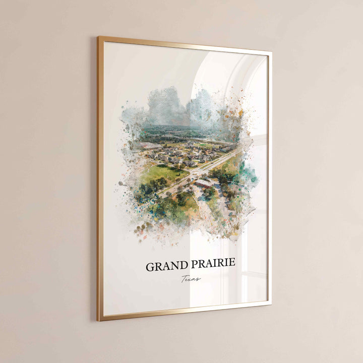 Grand Prairie, Texas – Watercolor Art Print