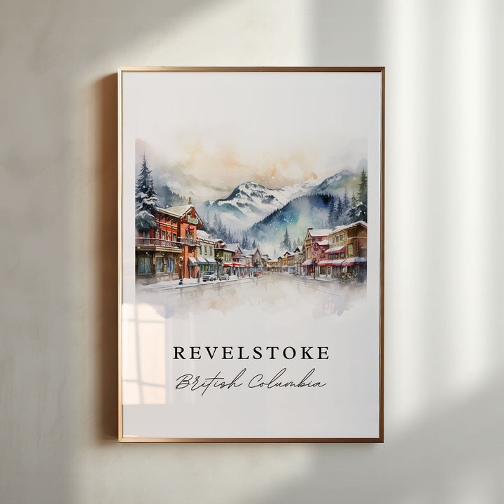 Revelstoke BC Canada wall art - British Columbia, Revelstoke poster print, Wedding gift, Birthday present, Custom Text, Perfect Gift