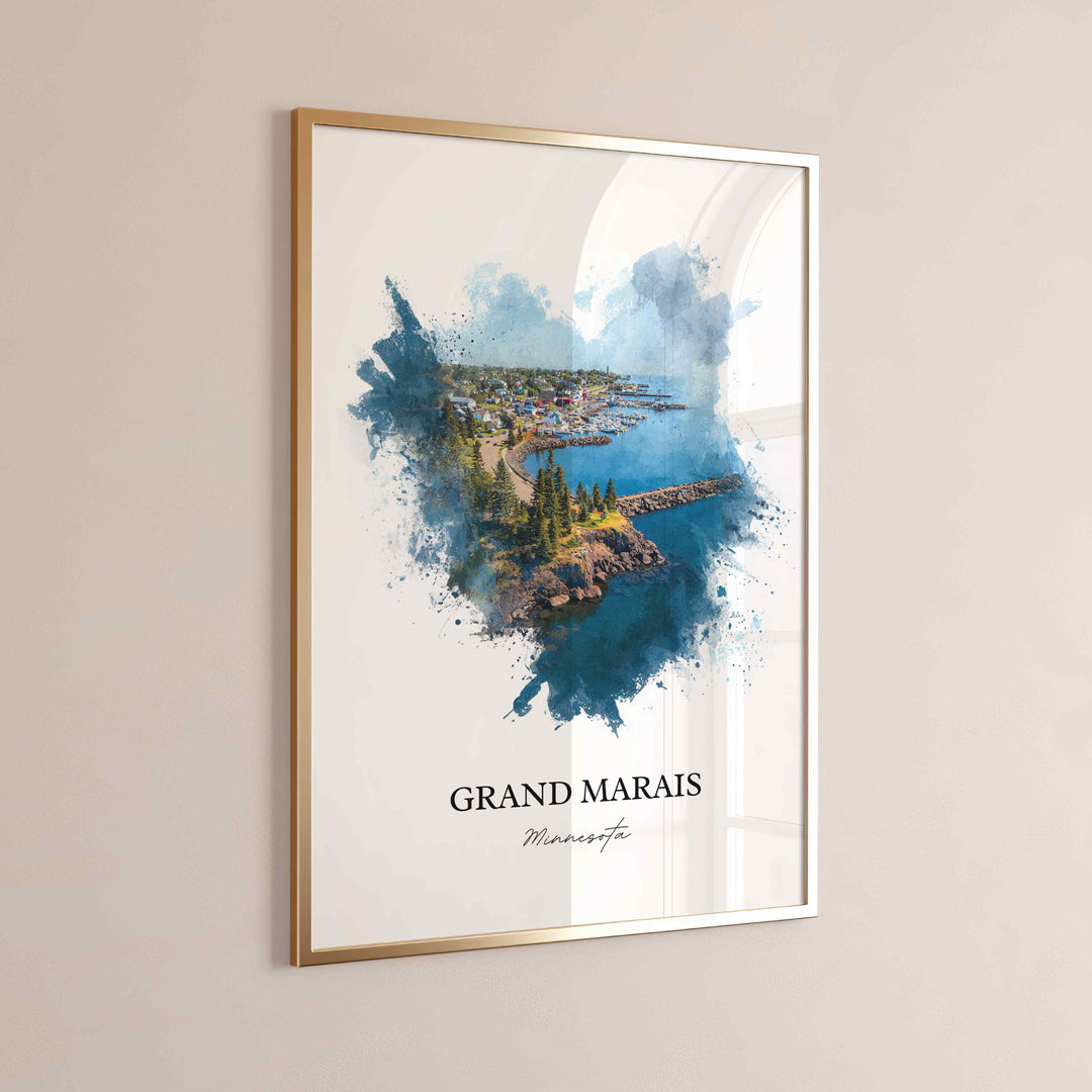 Grand Marais, Minnesota – Watercolor Art Print