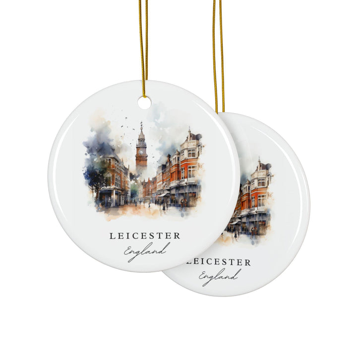Leicester England Ornament: Unique Leicester Souvenir, England Xmas Decor, and Authentic Leicester Gift