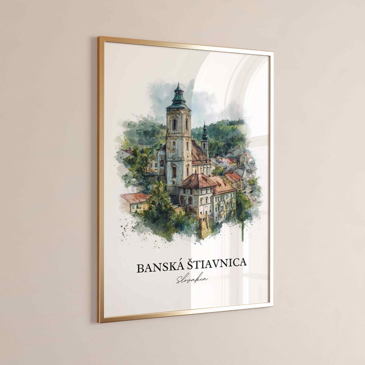 Banská Štiavnica, Slovakia – Watercolor Art Print