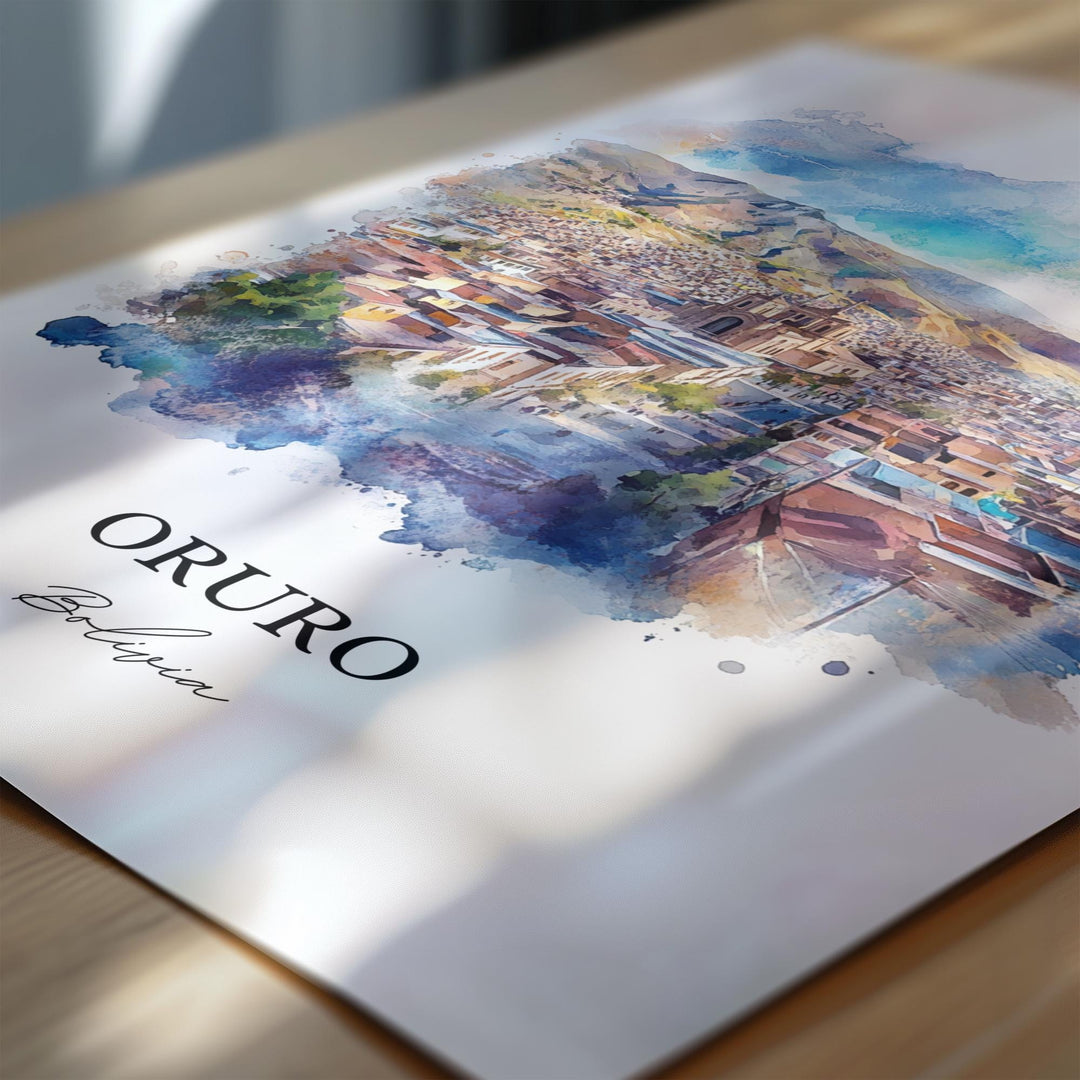 Oruro, Bolivia – Watercolor Art Print