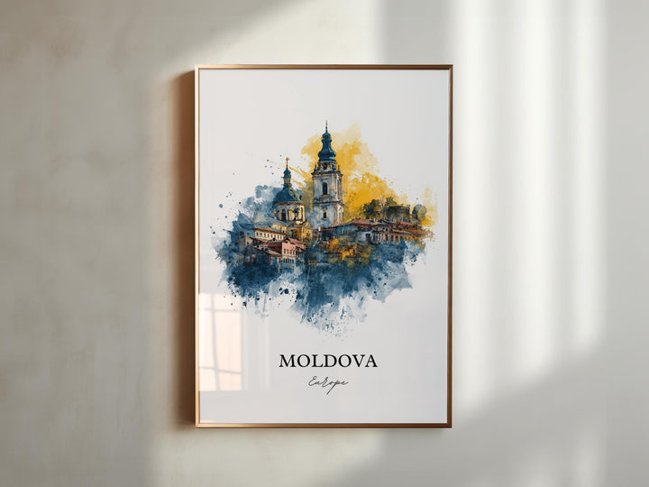 Moldova Wall Art, Moldova Print, Moldova Watercolor Art, Moldova Europe Gift, Travel Print, Travel Poster, Housewarming Gift