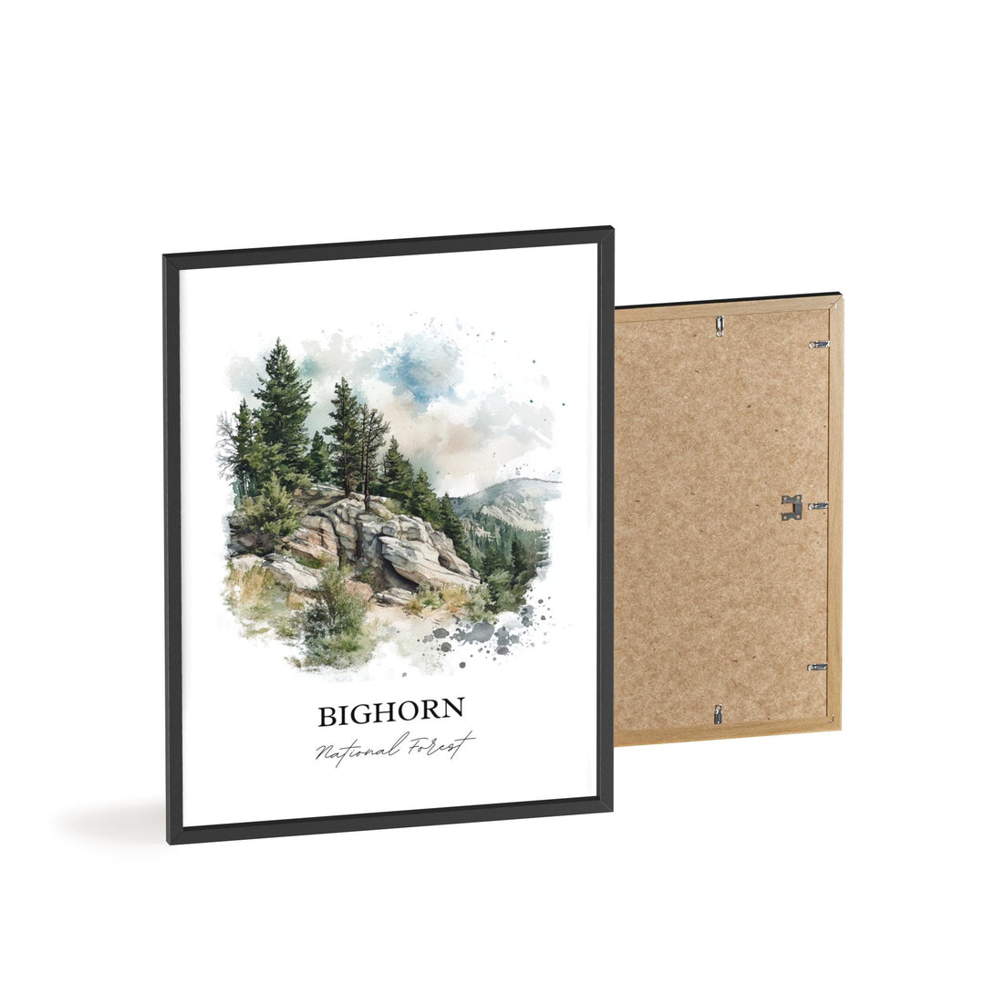 Bighorn National Forest, USA – Watercolor Art Print
