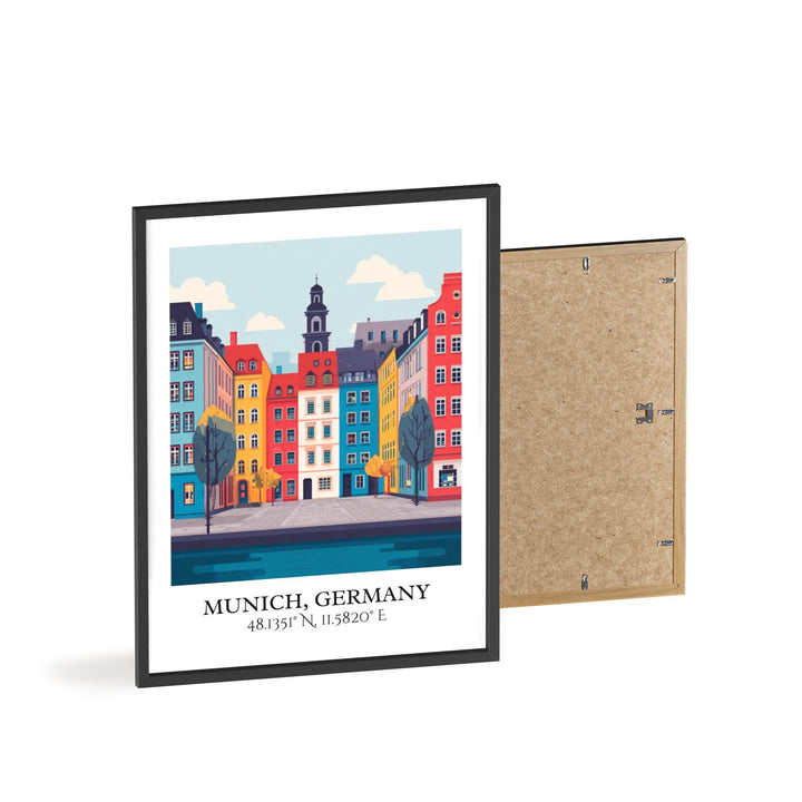 Munich Art, Munich Retro Travel Art, Munich Home Decor, Munich Gift, Munich Germany Travel Art, Travel Prints, Housewarming Gift