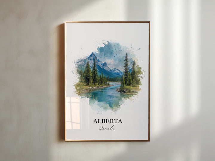 Alberta Canada Wall Art, Alberta Canada Print, Canada Watercolor Art, Alberta Gift, Alberta Travel Print, Travel Poster, Housewarming Gift