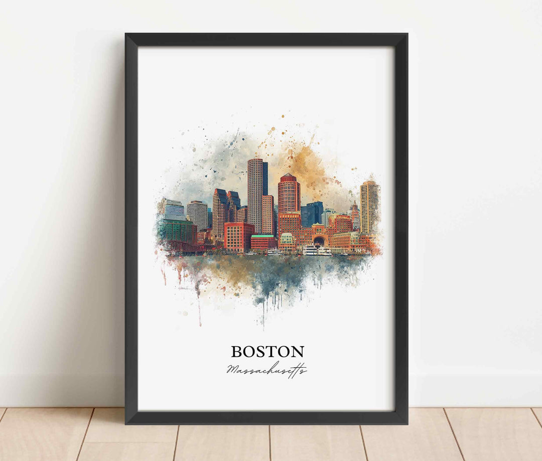 Boston, Massachusetts, USA – Watercolor Art Print