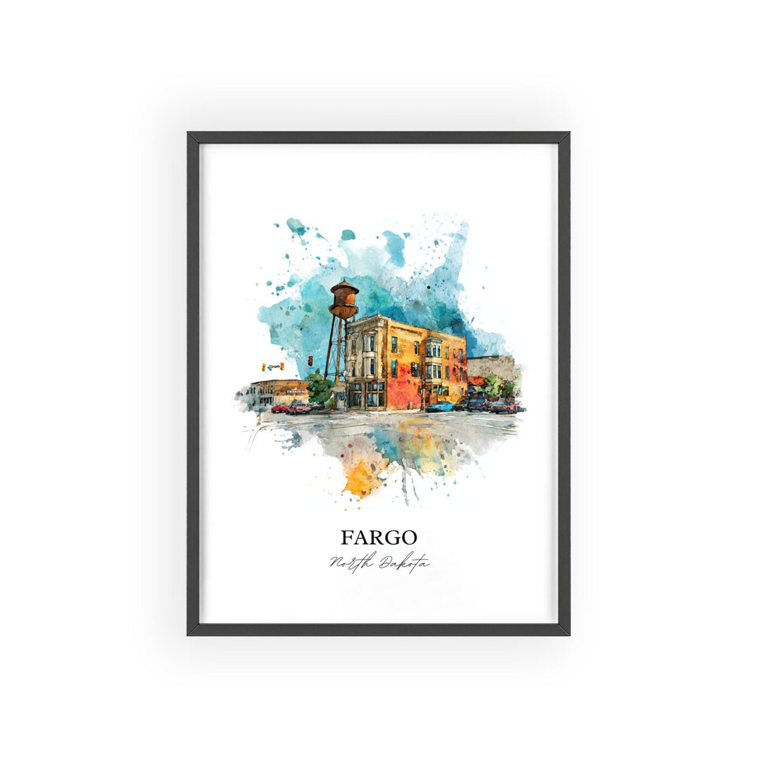 Fargo, North Dakota – Watercolor Art Print