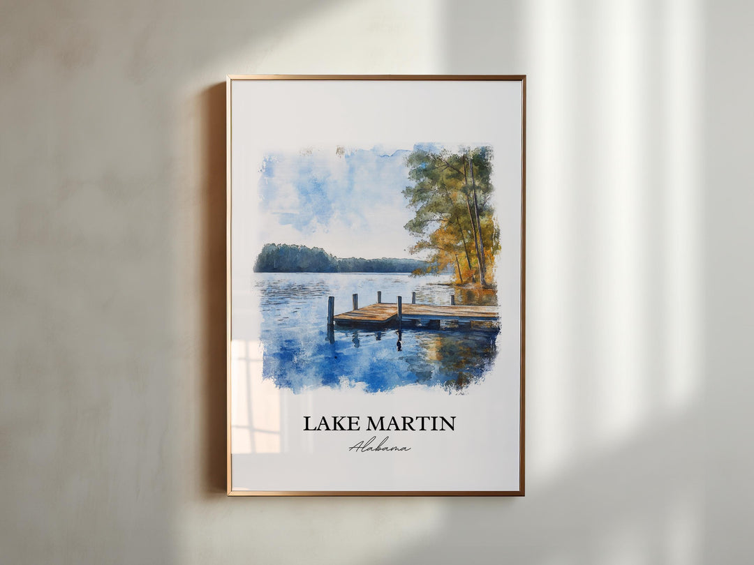 Lake Martin, Alabama – Watercolor Art Print
