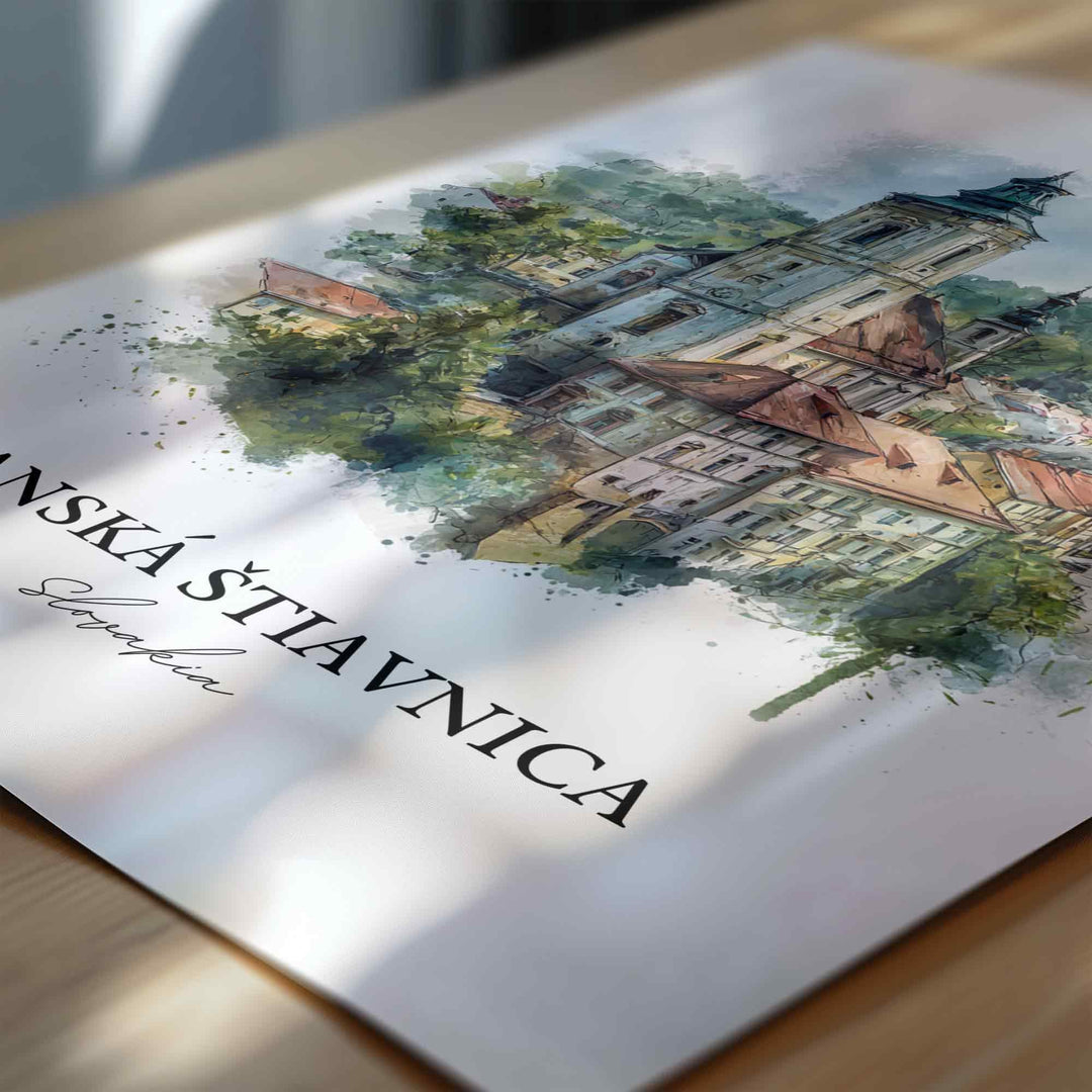 Banská Štiavnica, Slovakia – Watercolor Art Print