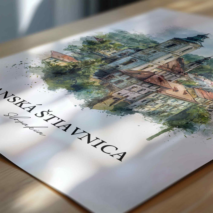 Banská Štiavnica, Slovakia – Watercolor Art Print