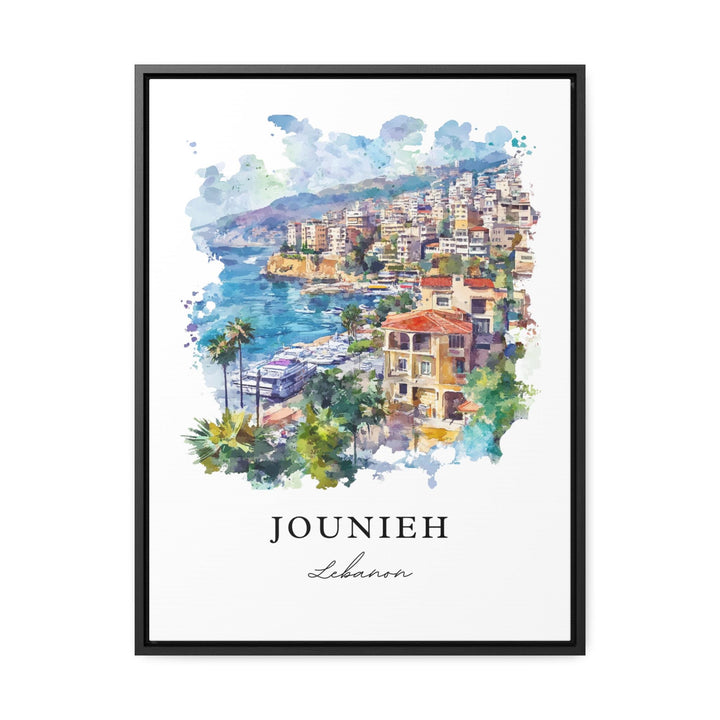 Jounieh Wall Art, Jounieh Lebanon Print, Keserwan Watercolor Art, Beirut Lebanon Gift,