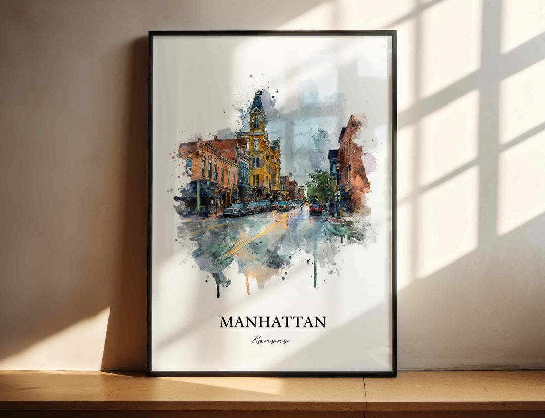 Manhattan, Kansas – Watercolor Art Print
