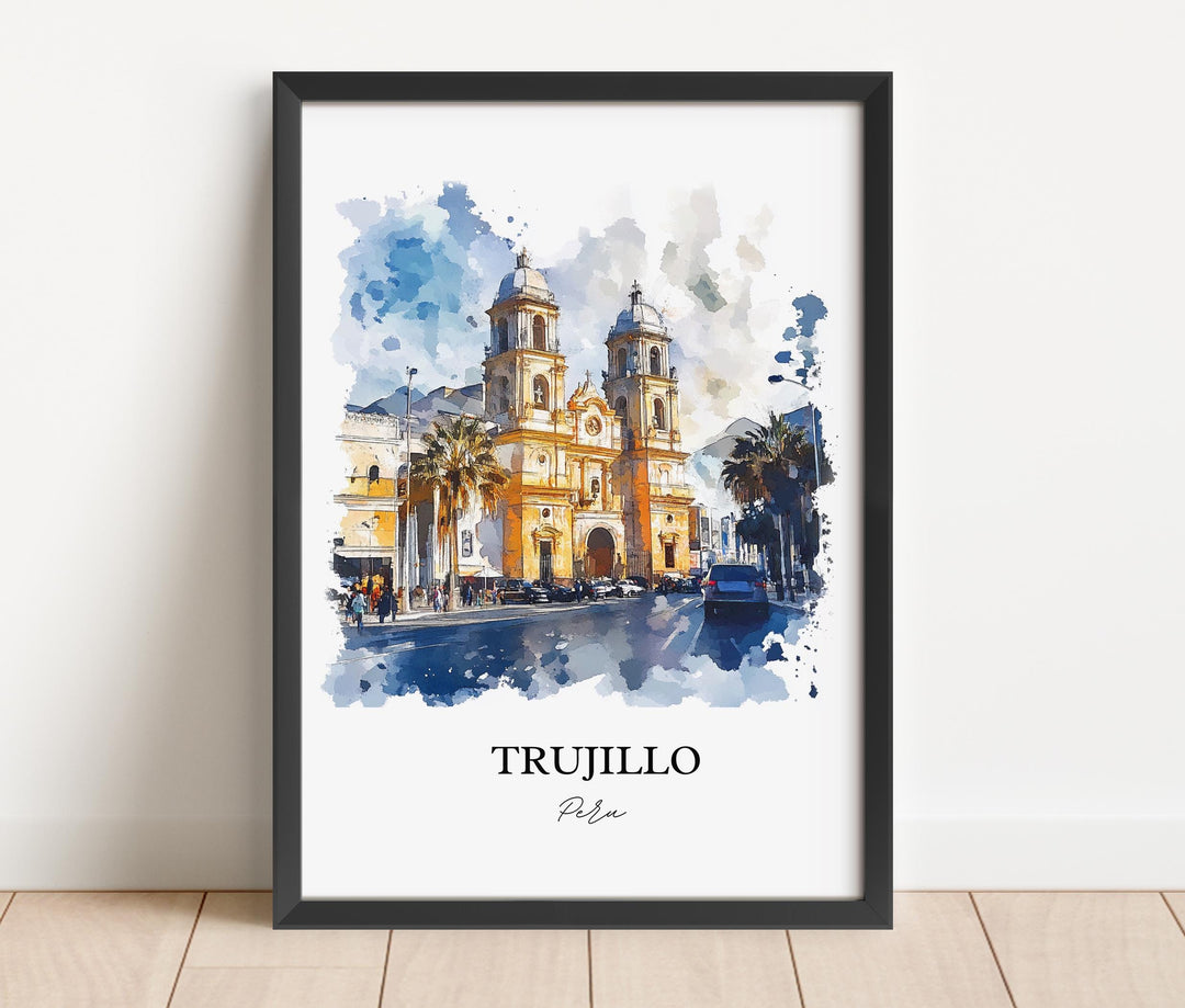 Trujillo Peru Wall Art, La Libertad Print, Peru Watercolor Art, Trujillo Peru Gift, Travel Print, Travel Poster, Housewarming Gift