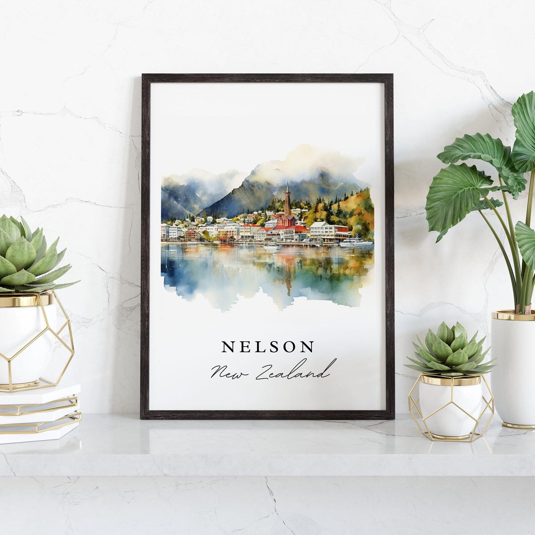 Nelson New Zealand art - New Zealand, Nelson poster, Nelson NZ Wedding gift, Birthday present, Custom Text, Personalized Gift