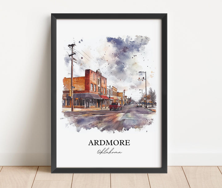 Ardmore, Oklahoma, USA – Watercolor Art Print
