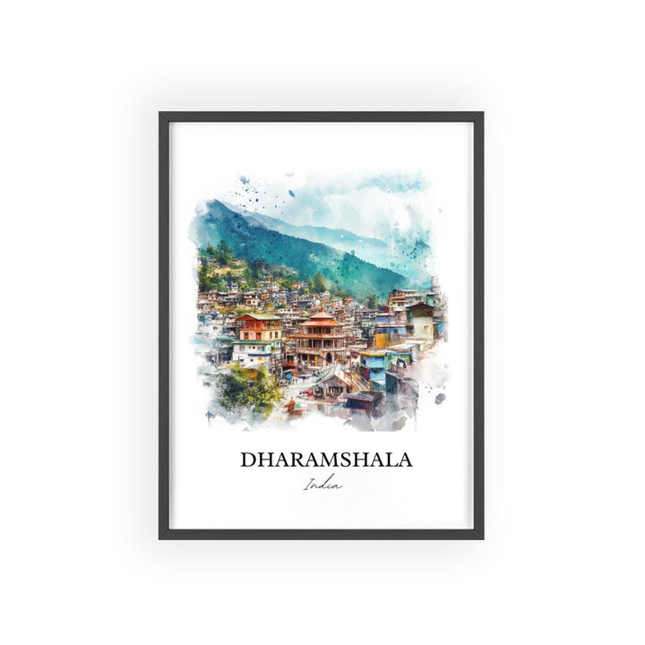 Dharamshala Wall Art, Himachal Pradesh Print, India Watercolor Art, Dharamshala Gift, Travel Print, Travel Poster, Housewarming Gift