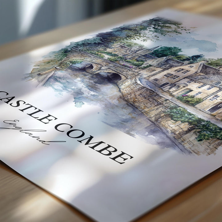 Castle Comb Wall Art, Wiltshire Print, England Watercolor Art, Castle Comb England Gift, Travel Print, Travel Poster, Housewarming Gift