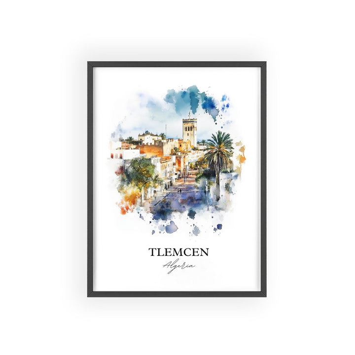 Tlemcen Wall Art, Algeria Africa Print, Algeria Watercolor Art, Tlemcen Algeria Gift, Travel Print, Travel Poster, Housewarming Gift