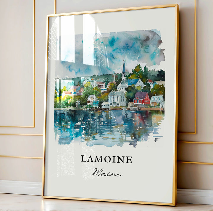 Lamoine Maine Wall Art, Hancock Maine Print, Lamoine Watercolor Art, Lamoine Gift,