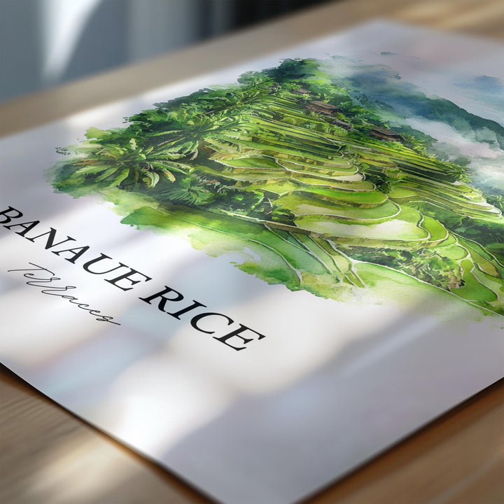 Banaue Rice Terraces Art, Banaue Print, Philippines Artwork, Banaue Rice Terraces Gift, Travel Print, Travel Poster, Housewarming Gift