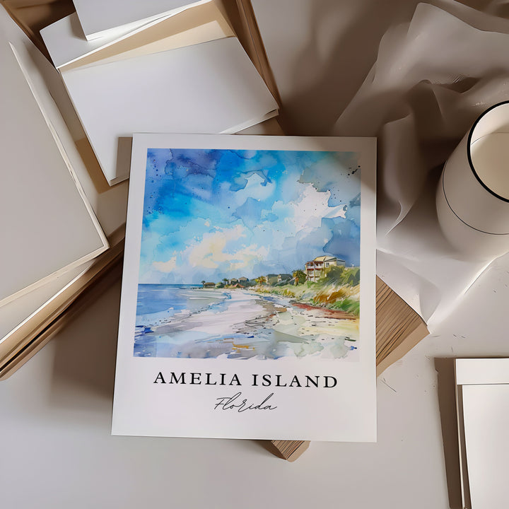Amelia Island Art Print, Amelia Island Print, Florida Wall Art, Jacksonville Gift, Travel Poster, Housewarming Gift