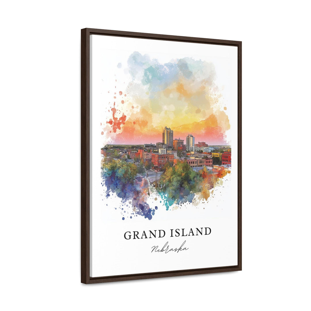 Grand Island NE Art, Grand Island Print, Grand Island Watercolor, Grand Isl Nebraska Gift,
