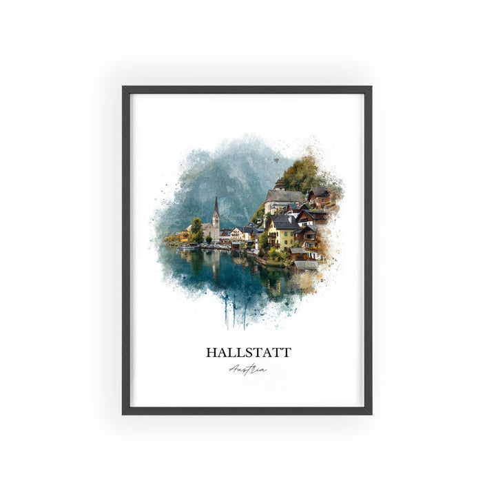 Hallstatt, Austria – Watercolor Art Print