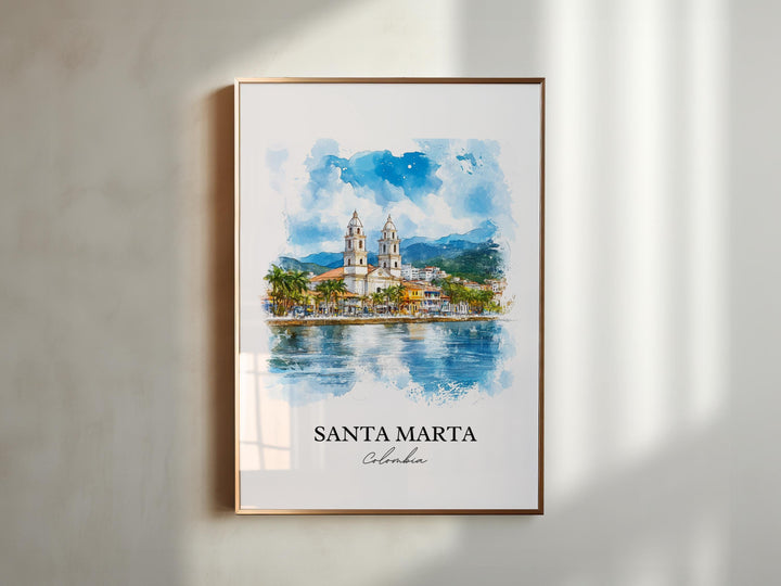 Santa Marta Wall Art, Magdalena Print, Colombia Watercolor Art, Santa Marta Gift, Travel Print, Travel Poster, Housewarming Gift
